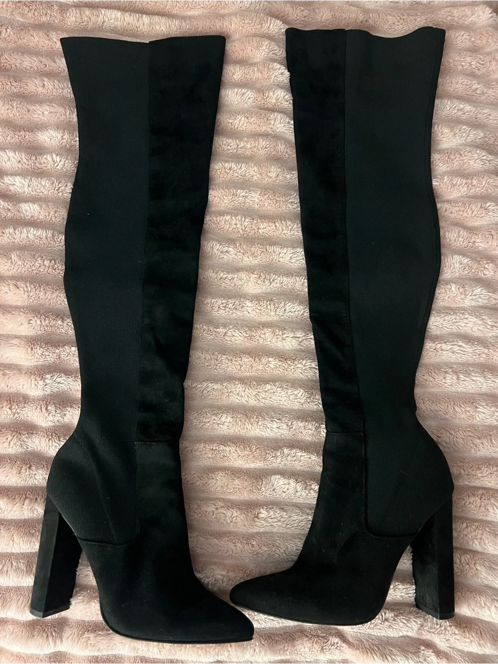 Women's Black Over-the-Knee Heeled Boots